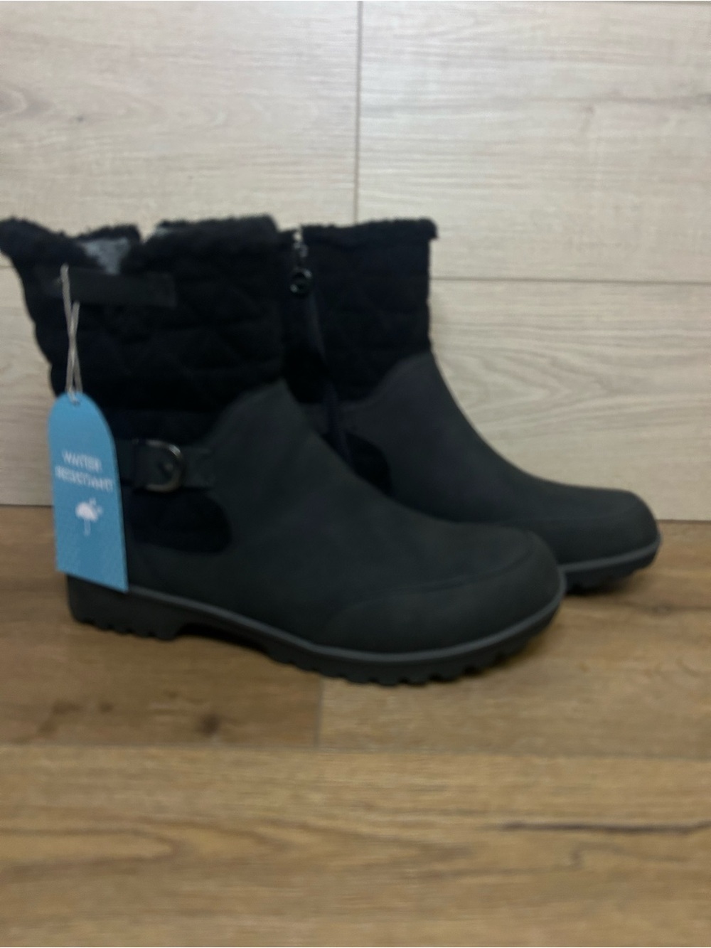 NWT JBU Glasgow Textile Faux Leather‎ Waterproof & Weather Resistant Boots 9.5